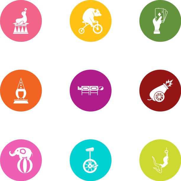 驯服图标设置平面风格图片下载