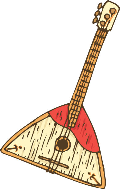 孤立的木制俄式三弦琴图片下载