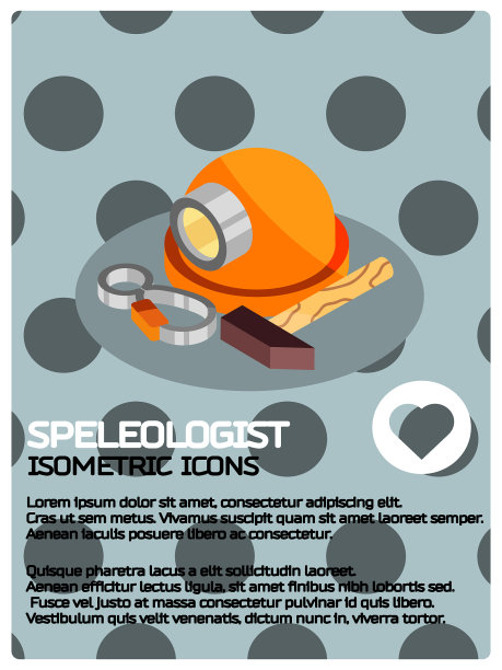 洞穴学家彩色等距海报图片下载