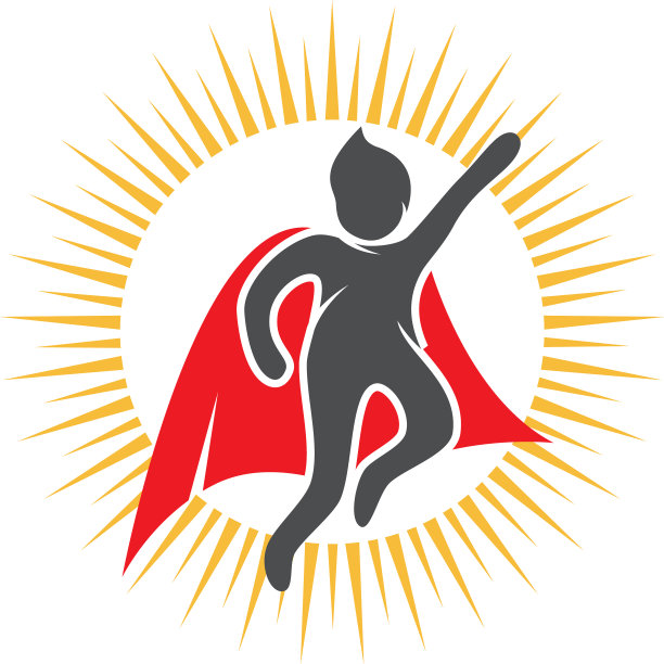 超级儿童标志插图图片下载