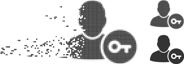 破碎的像素半色调用户登录图标图片下载