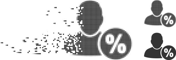 灰尘像素半色调用户税收百分比图标图片下载