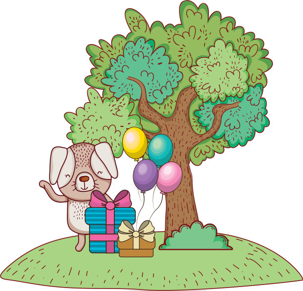 生日快乐可爱的小动物图片下载