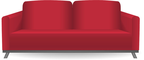 红色沙发模型逼真的风格图片下载