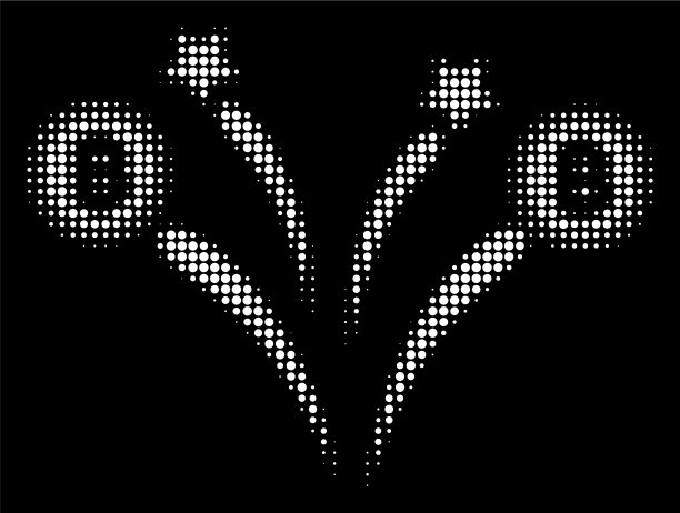 白色半色调比特币烟花图标图片下载