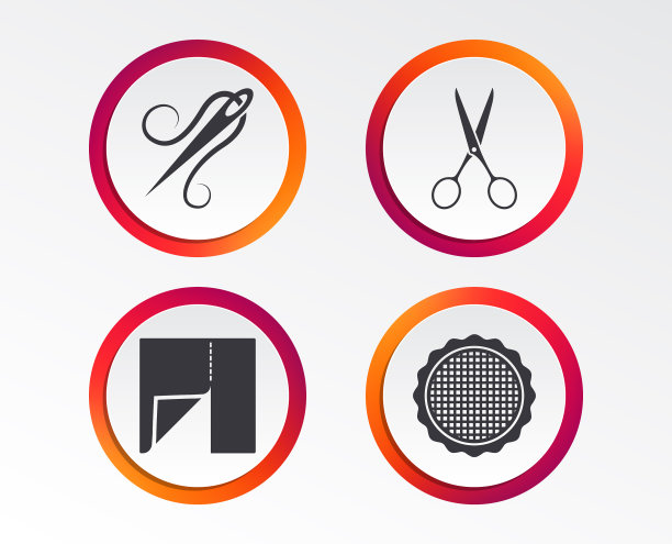 纺织布块图标剪刀理发师图片下载