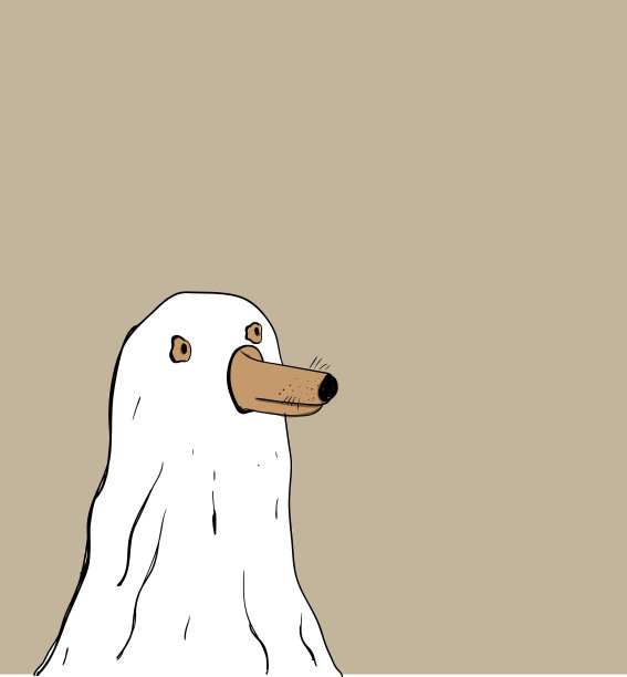 可爱的狗画在棕色的纹理图片下载