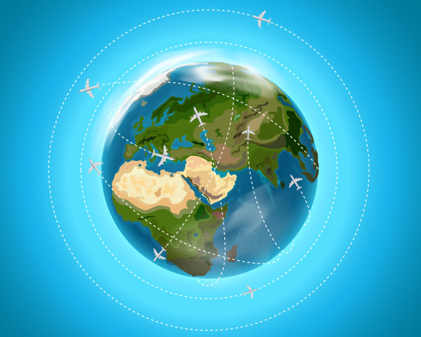 带飞机的旅游目的地概念图片下载