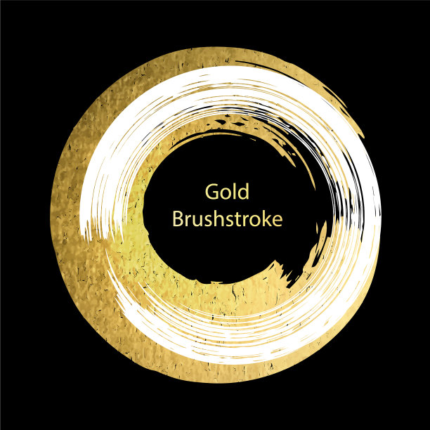白色和金色的笔触设计模板金色图片下载