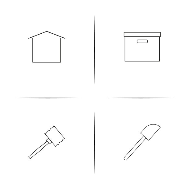 家用电器和设备简单的线性图标图片下载