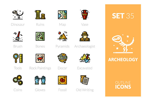 轮廓颜色图标集图片下载