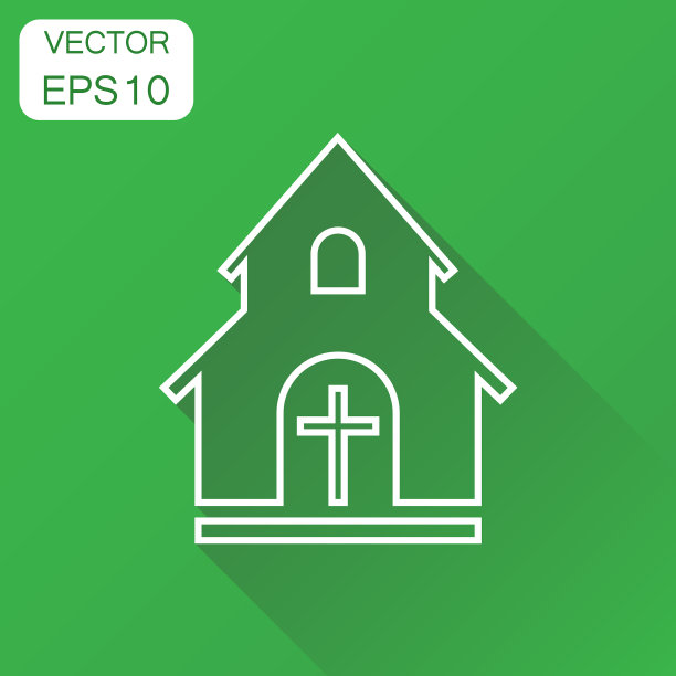 线教堂圣堂图标的商业理念图片下载