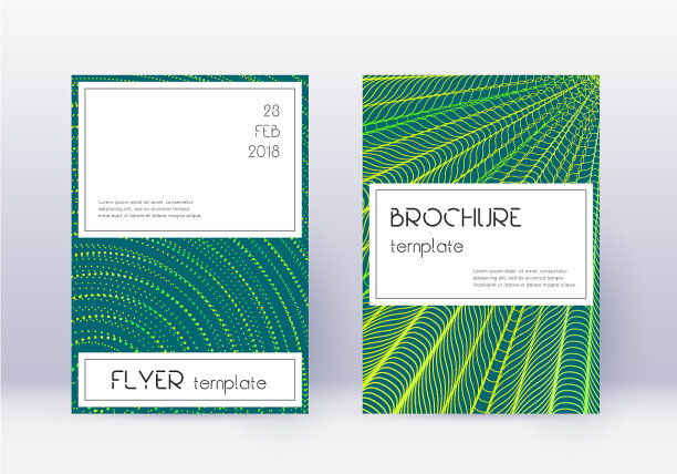时尚的封面设计模板设置绿色抽象图片下载