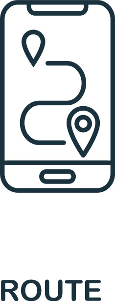 路线轮廓细线概念图标图片下载