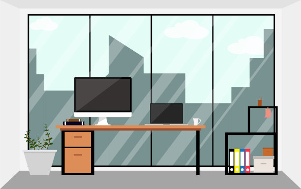 办公室工作空间设计在公寓内部图片下载