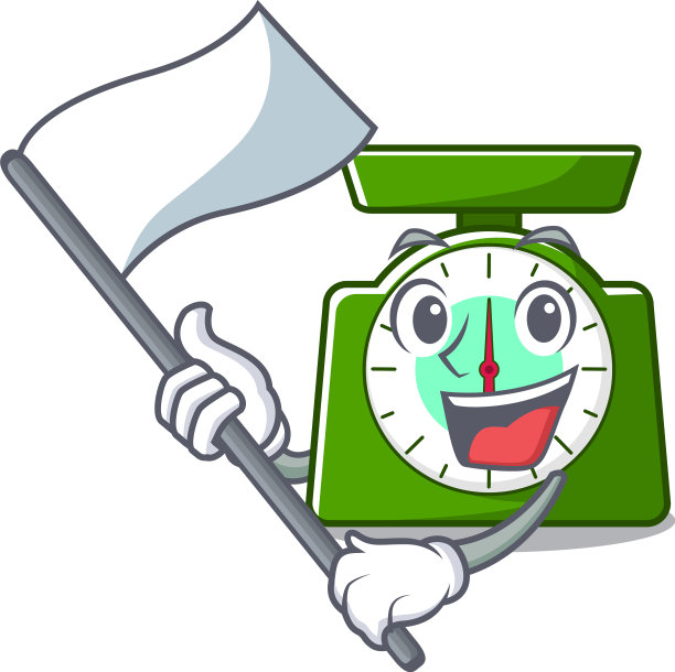 用旗子厨房秤吉祥物卡通图片下载