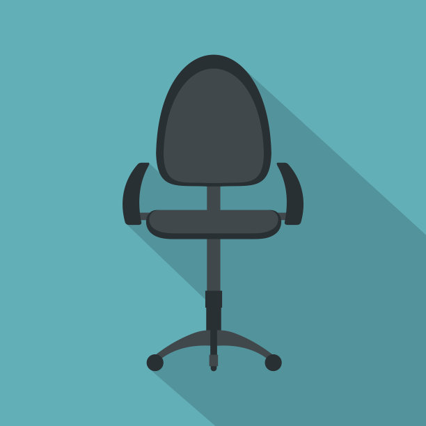 黑色现代办公椅图标平面风格图片下载