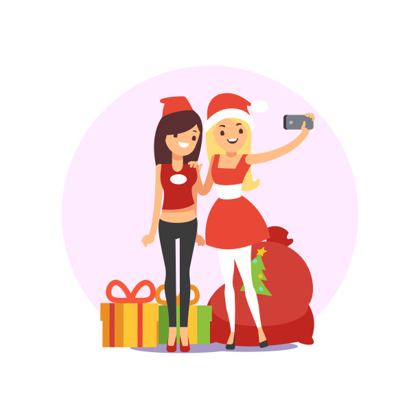 快乐微笑的年轻女性朋友自拍图片下载