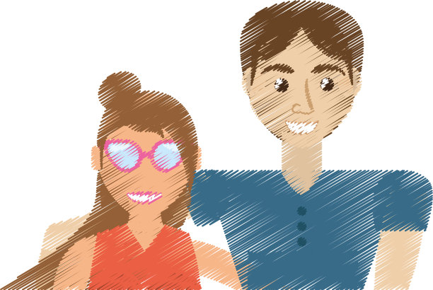 画一对浪漫的情侣图片下载