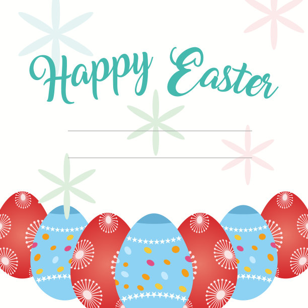 复活节装饰蛋与灰色花卉背景图片下载