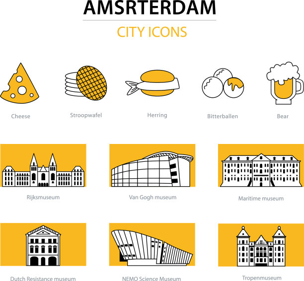 阿姆斯特丹城市图标图片下载