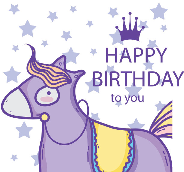 生日快乐，可爱的卡通图片下载