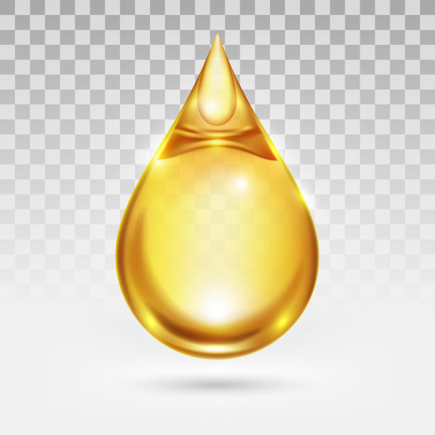 油滴或蜂蜜孤立在透明白色背景，金黄色透明液体，矢量插图图片下载
