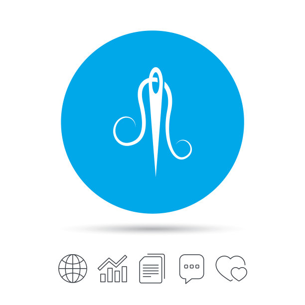 针与线的图标裁缝标志图片下载