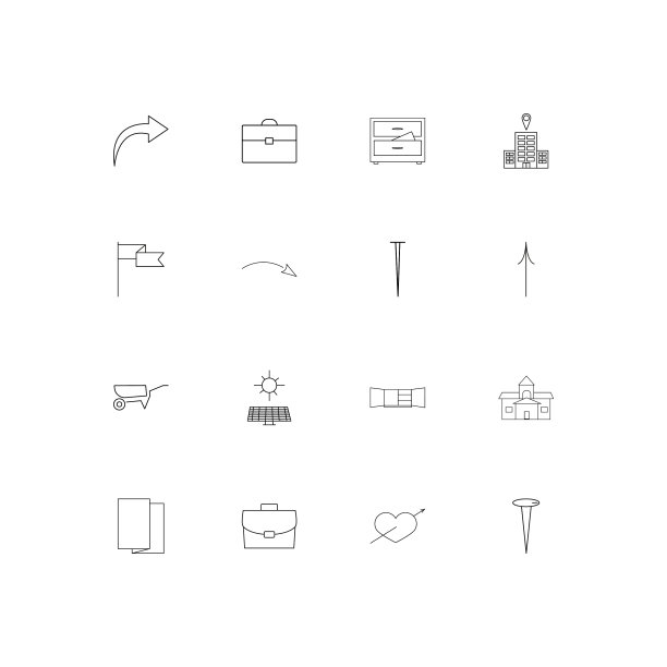 行业简单的线性图标设置概述图标图片下载