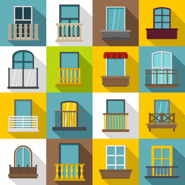 窗体窗口图标设置阳台平面风格图片下载