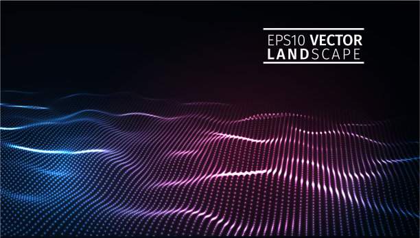 三维发光抽象数字波粒子图片下载