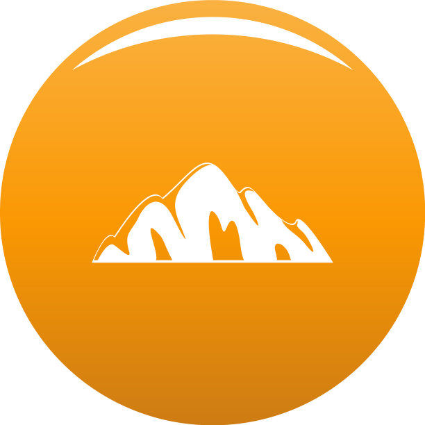 美丽的山峰图标橙色图片下载