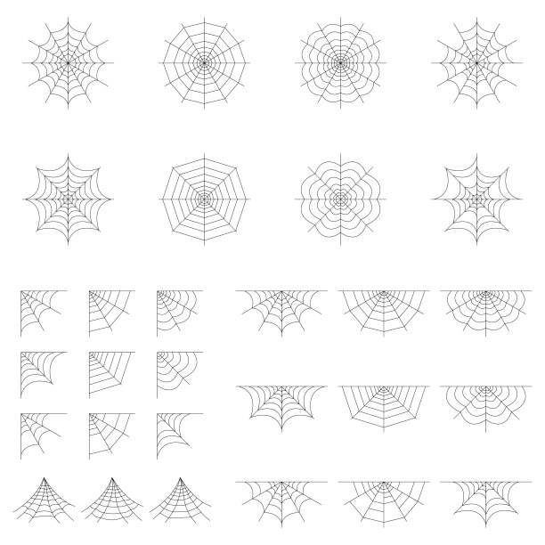 设置蜘蛛网孤立的白色背景图片下载