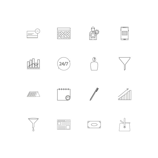 业务简单的线性图标设置概述图标图片下载