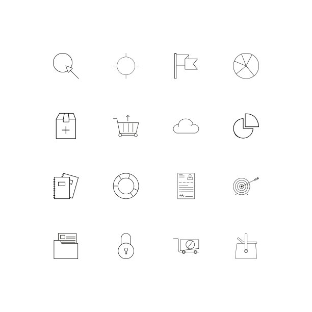 业务简单的线性图标设置概述图标图片下载