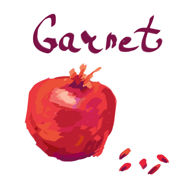 摘要石榴石在白色背景图片下载