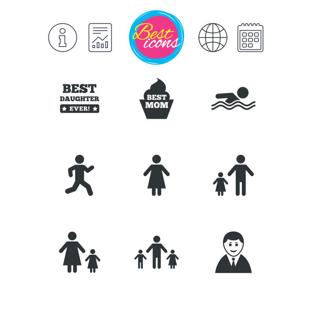 人们家庭偶像游泳人标志图片下载