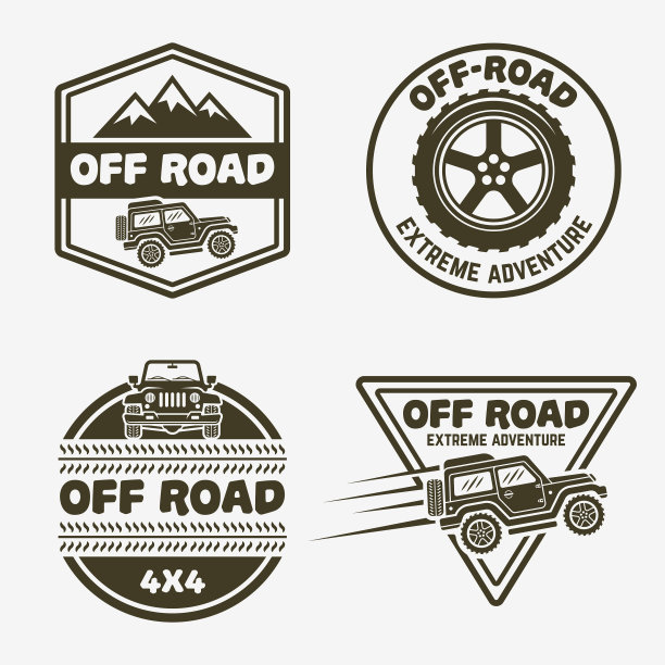 一套四款越野车单色标志图片下载