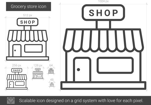 杂货店排队图标图片下载
