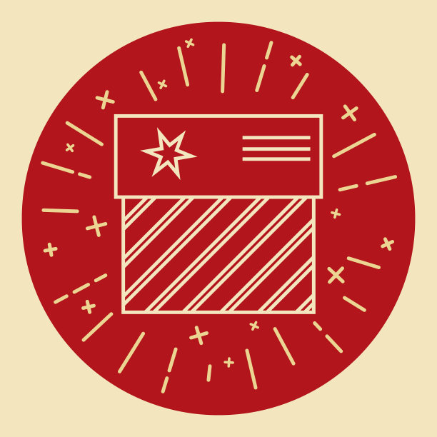 条纹礼盒图标在细线风格图片下载