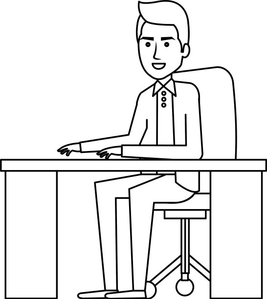 商人在工作场所的化身人物图标图片下载