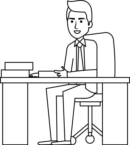 商人在工作场所的化身人物图标图片下载