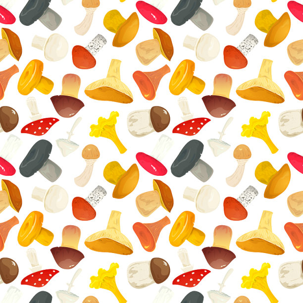 蘑菇无缝图案图片下载