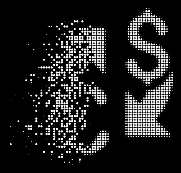 明亮的瓦解像素半色调欧元图片下载