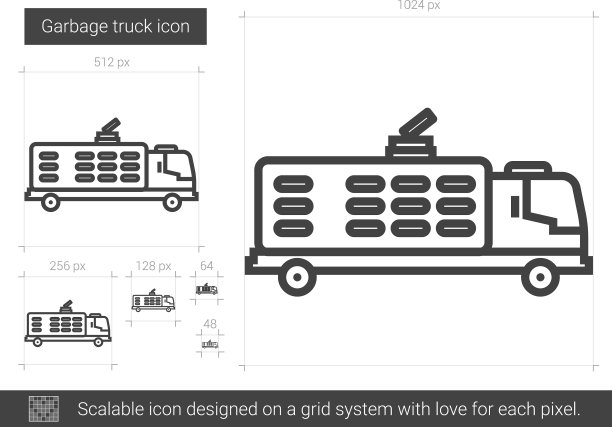 垃圾车线路图标图片下载