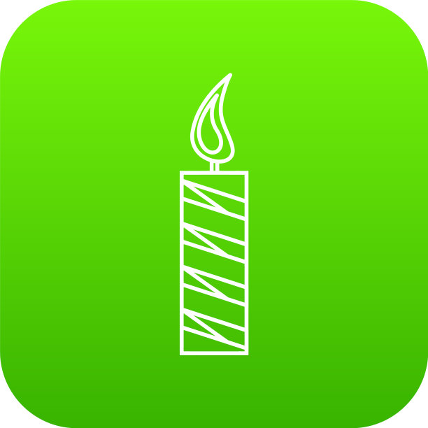 长蜡烛图标绿色图片下载