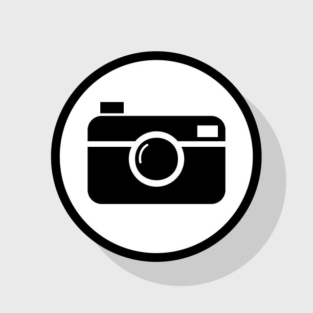 数码摄影相机标志平黑色图标图片下载