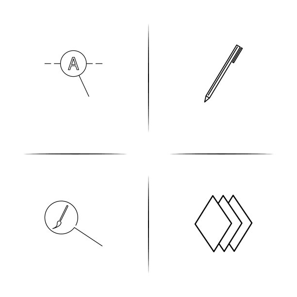 创意过程和设计简单的线性图标图片下载