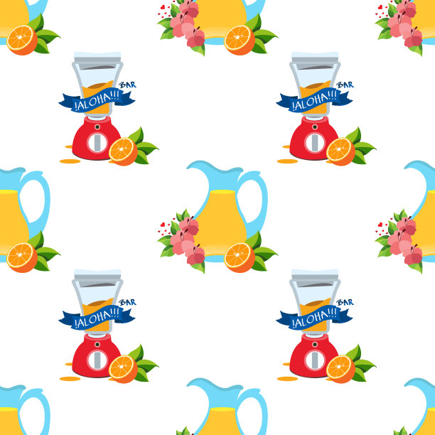 无缝图案配以水壶配以图像图片下载
