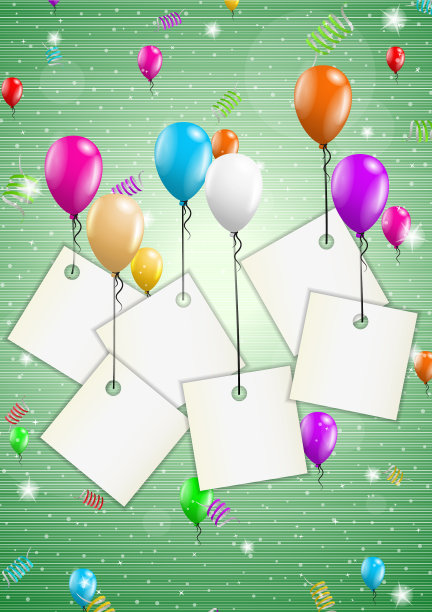 背景气球和五彩纸屑图片下载